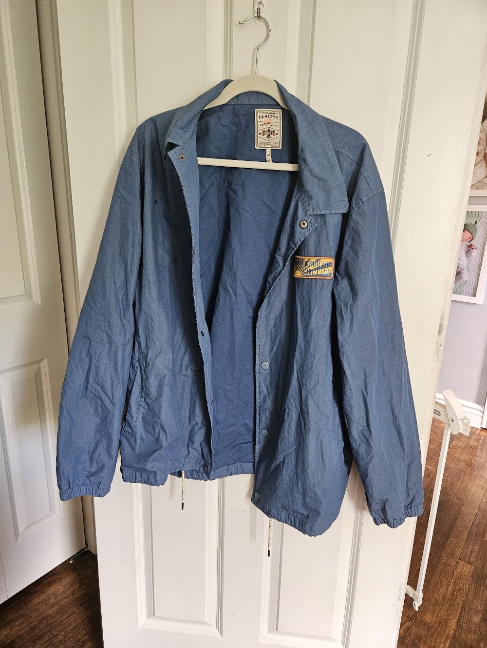 Faherty Artist Series Lightweight Blue Coach Jacket - Picture 5 of 5